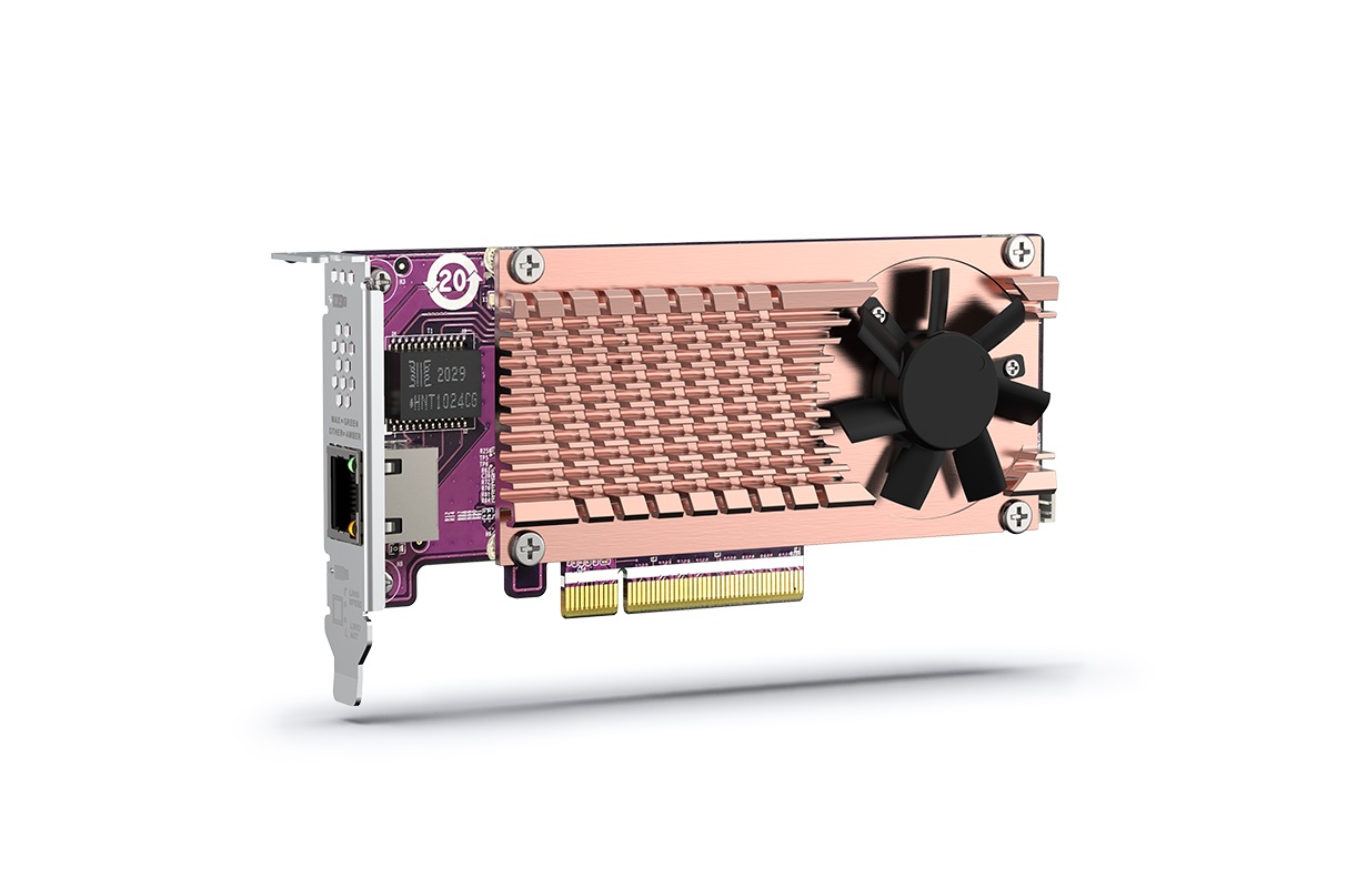 QNAP QM22P10G1TB 2 x PCIe Gen3 NVMe SSD  1 x 10GbE port expansion card to enhance performance 1 Year Limited Warranty