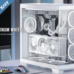 Antec C8 Aluminum White EATX Seamless Edge View Front and Side USBC 4mm Tempered Glass 360mm liquid cooler top bottom side. 2x USB 3.0 Case.