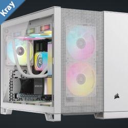 CORSAIR 2500D Airflow Tempered Glass mATX ATX MidTower White Dual Chamber case 2024