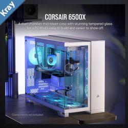 CORSAIR 6500X Tempered Glass ATX MidTower Dual Chamber Cable Management White Case