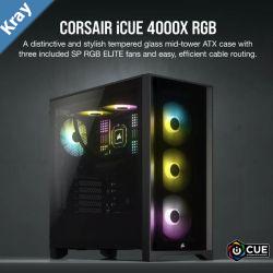 Corsair Carbide Series 4000X RGB EATX ATX Tempered Glass Front  Side. Black3x 120mm RGB Fans w Node core. USB 3.0 and TypeC x 1 PCI 72 Case