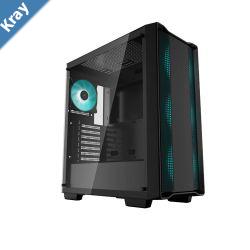 DeepCool CC560 Black MidTower Computer Case Tempered Glass Window 4x PreInstalled LED Fans Top Mesh Panel Support Up To 6x120mm or 4x140mm AIO