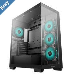 DeepCool G580 4F Panoramic ATX MidTower Case 4 x Pre Installed Fans Single Chamber Support Up to 2x 360mm Radiators Front 2x USB3.0