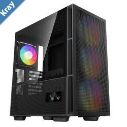 DeepCool CH560 DIGITAL High Airflow MidTower ATX Case Digital Status Display Magnetic Hybrid MeshTempered Glass 3 PreInstalled 140mm ARGB Fans