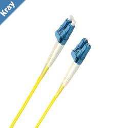 8ware Fibre UPC LCLC Single Mode OS2 Dualcore Optic Duplex Armored Low smoke zero halogen LSZH cable Yellow 1.5M