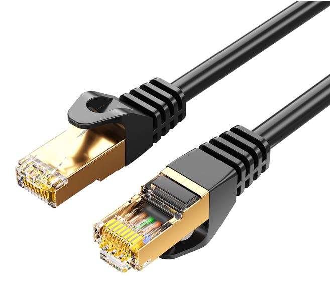 8Ware CAT7 Cable 0.5m 50cm  Black Color RJ45 Ethernet Network LAN UTP Patch Cord Snagless