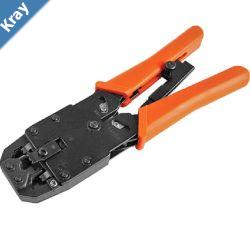 Astrotek 8 pins RJ45 6 pins RJ12 4 pins RJ11 Crimper Cut Strip Crimping Tool Kit with Ratchet Orange Colour Hood RoHS CBCRJ1245