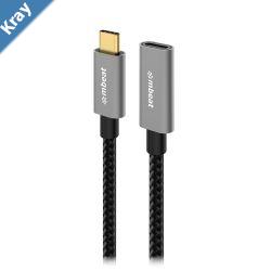 mbeat Tough Link 1m USB 3.2 Gen2 USBC Extension Cable  Space Grey Video Resolution Maximum 4K60Hz