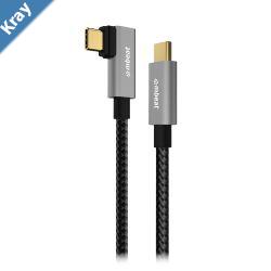 mbeat Tough Link 1.8m LShape USB 3.2 Gen2 USBC Cable  Space Grey Data Transfer Rate Maximum 10Gbps  Video Resolution Maximum 4K60Hz