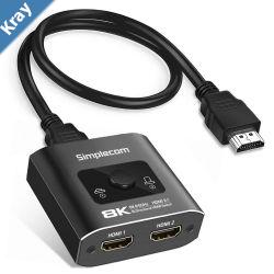 Simplecom CM302V2 BiDirectional 2 Way HDMI 2.1 Switch Selector 8K