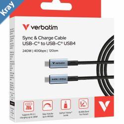 Verbatim Sync  Charge USB C to USB C 240W 40 Gbps120 cm