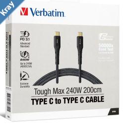 Verbatim Cable 240W USBC to USBC 200CM