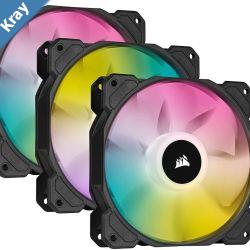 Corsair AF ELITE Series AF120 RGB ELITE Black 120mm Fluid Dynamic with AirGuide 3 Pack with Lightng Node Core XT Fan Kit