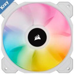 Corsair AF ELITE Series AF140 RGB ELITE White 140mm Fluid Dynamic RGB Fan with AirGuide Single Pack LS