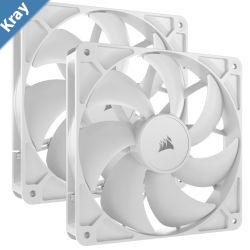 Corsair RS140 White 140mm Fan Dual Pack