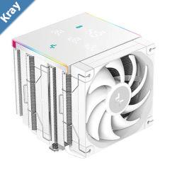 DeepCool AK620 Digital Pro White High Performance Dual Tower CPU Cooler 6 Copper Heat Pipes Realtime Vitals Status Screen Dual FT12 SE FDB PWM Fan