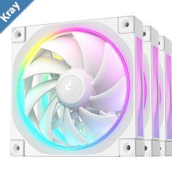 DeepCool FL12 3IN1 WH 3Pack 120mm Unique ARGB Fans Low Noise 4pin PWM Fluid Dynamic Bearing Addressable RGB LED