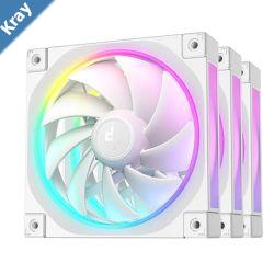 DeepCool FL12 White 120mm Unique ARGB Fans Low Noise 4pin PWM Fluid Dynamic Bearing Addressable RGB LED