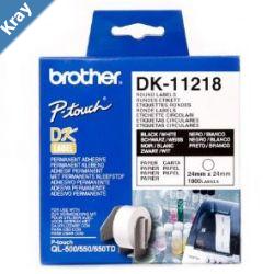 Brother 24mm Wht Rnd Die Lbls Brother 24mm Wht Rnd Die Lbls