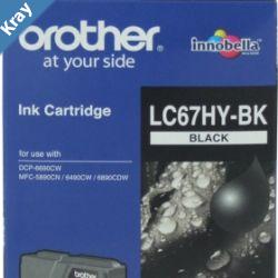 Brother LC67HYBK Black High Yield Ink Cartridge DCP6690CW MFC5890CN6490CW6890CDW  up to 900 pages