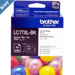 Brother LC77XLBK Black Super High Yield Ink Cartridge MFCJ6510DWJ6710DWJ6910DWJ5910DW  up to 2400 pages