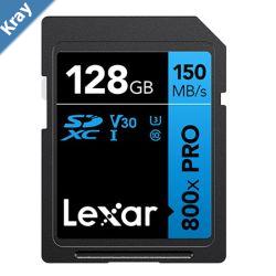 Lexar HighPerformance 800x PRO 128GB SDHCSDXC UHSI Card BLUE Series  up to 150MBs1 shoot highquality images and stunning 1080p FullHD and 4K U