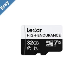 Lexar HighEndurance microSDXC UHSI cards 32G up to 100MBs read up to 30MBs write