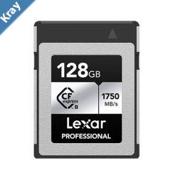 Lexar Professional CFexpress Type B card Silver Series 128GBUp to 1750MBs read up to 1300MBs writeminimum sustained write speed 480MBs1