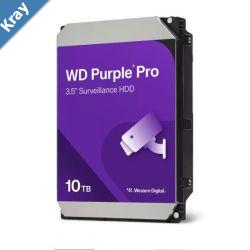 Western Digital WD102PURP Purple Pro 10TB 3.5 Surveillance HDD 7200RPM 256MB SATA3 265MBs 550TBW 24x7 64 Cameras AV NVR DVR 2.5mil MTBF 5yrs