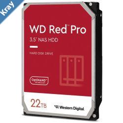 Western Digital WD Red Pro 22TB 3.5 NAS HDD SATA3 7200RPM 512MB Cache 24x7 300TBW 24bays NASware 3.0 CMR Tech 5yrs wty