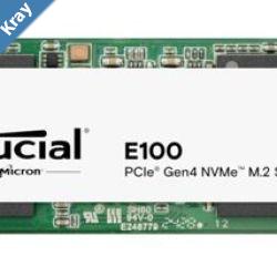 Crucial E100 2TB Gen4 NVMe SSD 50004500 MBs RW 100TBW 350K460K IOPS 1M hrs MTTF M.2 2280 PCIe4 3yrs Crucial P3 Plus Crucial E100 2TB Gen4 NVMe SSD 50004500 MBs RW 100TBW 350K460K IOPS 1M hrs MTTF M.2 2280 PCIe4 3yrs Crucial P3 Plus