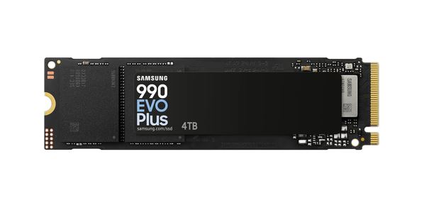 Samsung 990 EVO Plus 4TB PCIe Gen5 NVMe SSD 7250MBs 6300MBs RW 1050K1400K IOPS 2400TBW 1.5M hrs VNAND TLC AES 256bit Encryption 5yr wty Samsung 990 EVO Plus 4TB PCIe Gen5 NVMe SSD 7250MBs 6300MBs RW 1050K1400K IOPS 2400TBW 1.5M hrs VNAND TLC AES 256bit Encryption 5yr wty