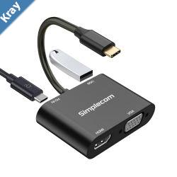 Simplecom DA440 4in1 USBC Multiport Adapter with Power Delivery USB 3.0 VGA HDMI