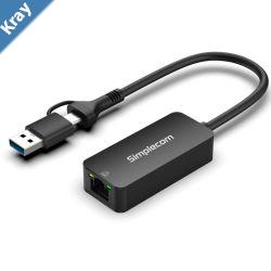 Simplecom NU405C SuperSpeed USBC and USBA to 2.5G Ethernet Network Adapter 2.5Gbps LAN