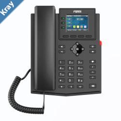 Fanvil X303W Enterprise IP Phone 2.4inch Color Screen 4 SIP Lines 6party conferencing HD audio Builtin 2.4GHz  5GHz WiFi External PS