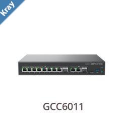 Grandstream GCC6011 2 x 2.5 Gigabit SFP port and 10 x Gigabit Ethernet ports Builtin IP PBX provides voice and video communications