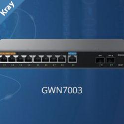 Grandstream GWN7003 MultiWAN Gigabit VPN Router Builtin Firewalls 2x 2.5 Gigabit SFP Ports 9x Gigabit 512MB RAM 256MB Flash