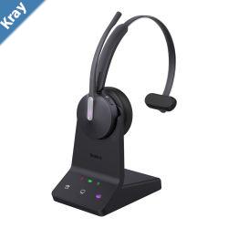 Yealink BH70 Bluetooth Wireless Mono Headset with Stand Teams USBCA 3mic noise cancellation up to 35h Talk time BT51 C Dongle with Type A Adapter