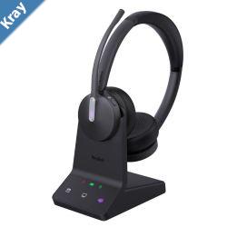 Yealink WH64 Hybrid Dual with Charging Stand Teams DECT Wireless Headset DECT  Bluetooth 3Mic Noise Cancellation DECT Dongle USBA WDD60