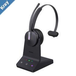 Yealink WH64 Mono UC DECT Wireless Headset DECT  Bluetooth Hybrid Wireless Technology 3Mic Noise Cancellation UC Certified  Charging Stands