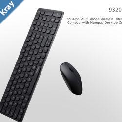 RAPOO 9320M Bluetooth 4.0 5.0  2.4G  Wireless Multimode Keyboard Mouse Combo Aluminum Base 2400 DPI 10M Range Compact Black Retail Pack