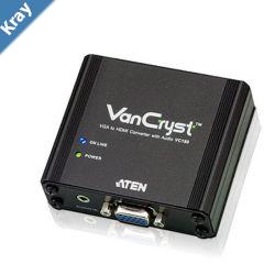 Aten VGAF to HDMIF Converter supports up 1920x1200 converts analog VGA signals to HDMI output