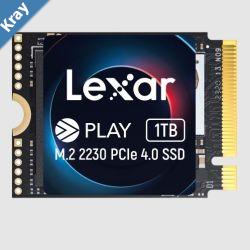 Lexar LNMPLAY001TRNNNG Internal SSD Play 1TB M.2 2230 PCIe Gen 4x4 NVMe SSD up to 5200MBs read 4700MBs write