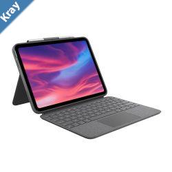 LOGITECH COMBO TOUCH FOR iPAD Oxford Grey Backlit detachable keyboard case with trackpad for iPad 10th gen 1Year Limited Hardware Warranty