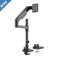 Brateck LDT81C012PB NOTEWORTHY POLEMOUNTED HEAVYDUTY GAS SPRING MONITOR ARM For most 1749 Monitors Fine Texture Black new