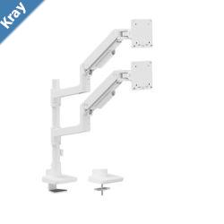 Brateck LDT81C024PW NOTEWORTHY POLEMOUNTED HEAVYDUTY GAS SPRING DUAL MONITOR ARM Fit Most 1749 Monitor Fine Texture Whitenew