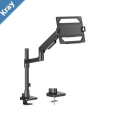 Brateck LDT81C012PMLB POLEMOUNTED HEAVYDUTY GAS SPRING MONITOR ARM WITH LAPTOP HOLDER For most 1749 Monitors Fine Texture Black new