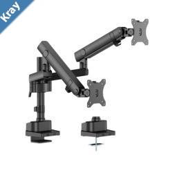 Brateck LDT84C024PB DUAL SCREEN POLEMOUNTED HEAVYDUTY MECHANICAL SPRING MONITOR ARM BLACK LS