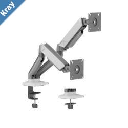 Brateck LDT88C024 DUAL SCREEN RUGGED MECHANICAL SPRING MONITOR ARM For most 1732 Monitors Space Grey  White New