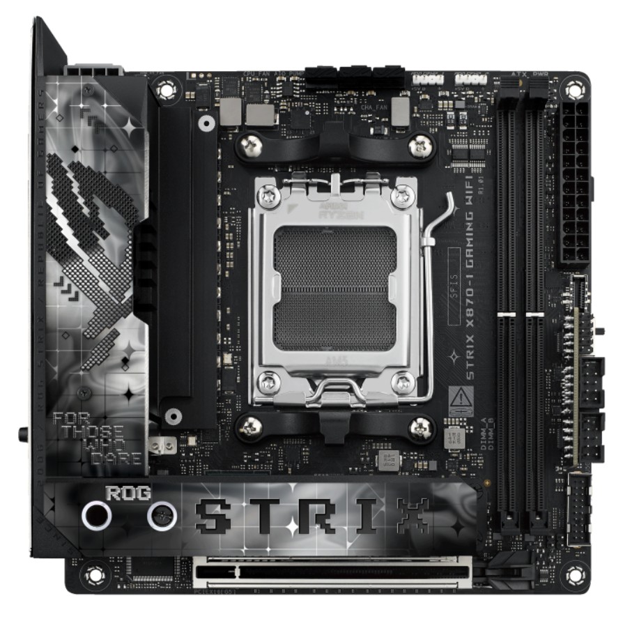 ASUS AMD ROG STRIX X870I GAMING WIFI AM5 MiniITX Motherboard 2x DDR5 96GB 1x PCIe 5.0 x16 slot 2x M.2 slots 2x SATA WiFi 7 1 x HDMI